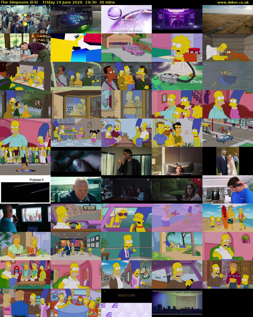 The Simpsons (E4) Friday 19 June 2026 19:30 - 20:00