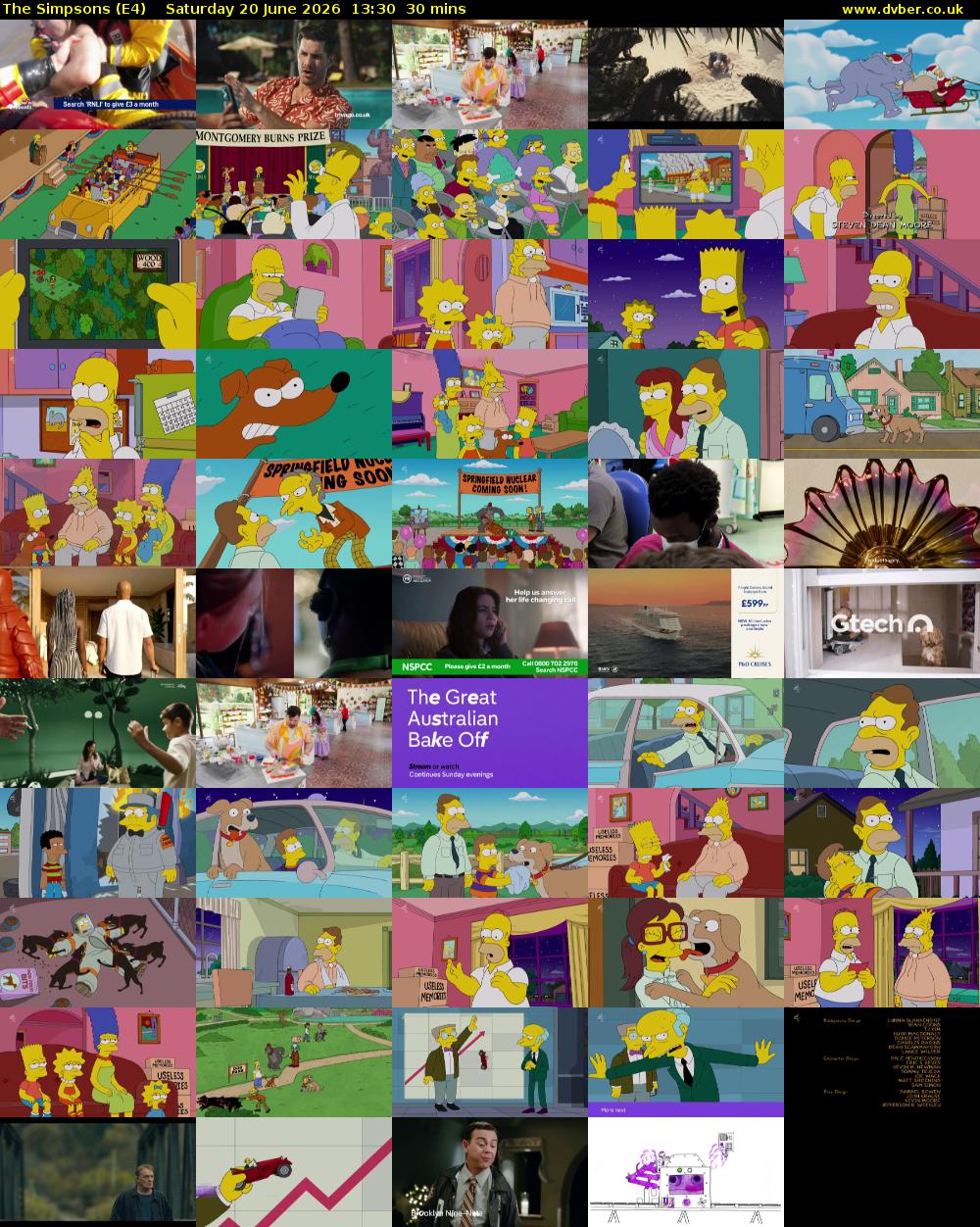 The Simpsons (E4) Saturday 20 June 2026 13:30 - 14:00