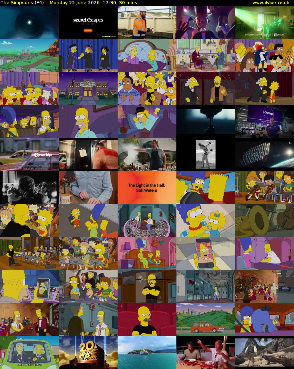The Simpsons (E4) Monday 22 June 2026 17:30 - 18:00