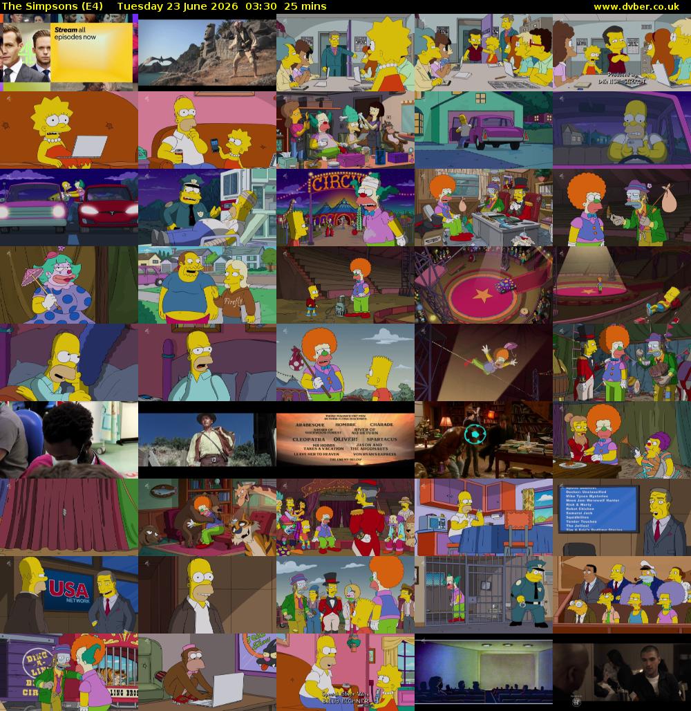 The Simpsons (E4) Tuesday 23 June 2026 03:30 - 03:55