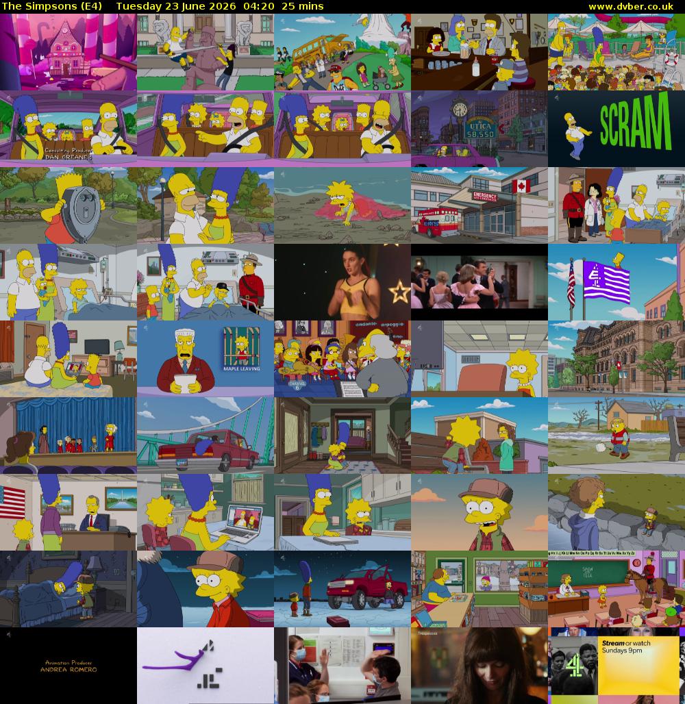 The Simpsons (E4) Tuesday 23 June 2026 04:20 - 04:45