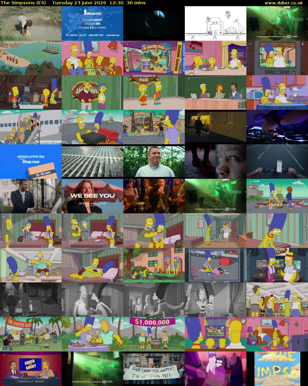 The Simpsons (E4) Tuesday 23 June 2026 12:30 - 13:00