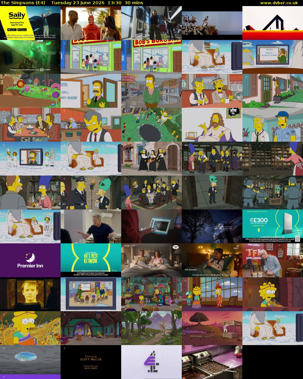 The Simpsons (E4) Tuesday 23 June 2026 13:30 - 14:00