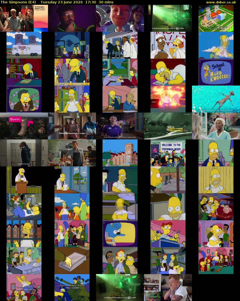 The Simpsons (E4) Tuesday 23 June 2026 17:30 - 18:00