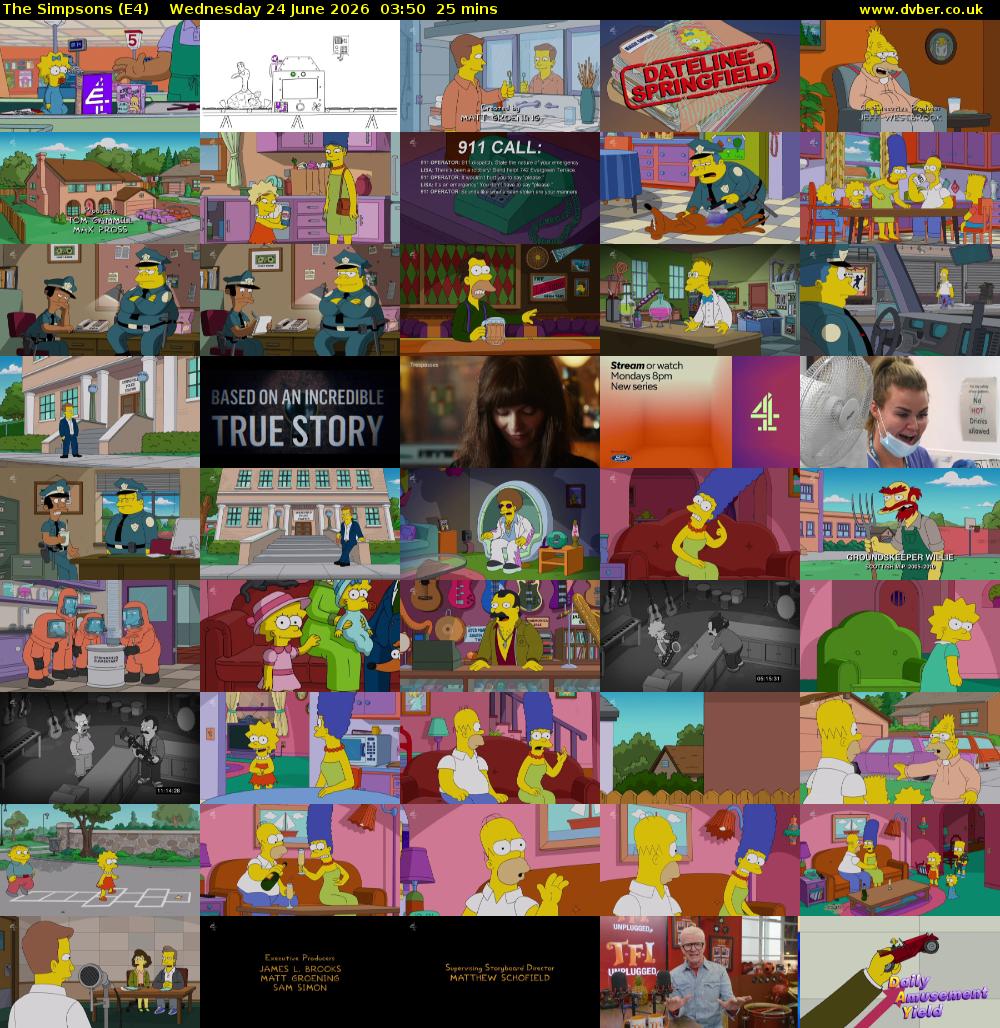The Simpsons (E4) Wednesday 24 June 2026 03:50 - 04:15