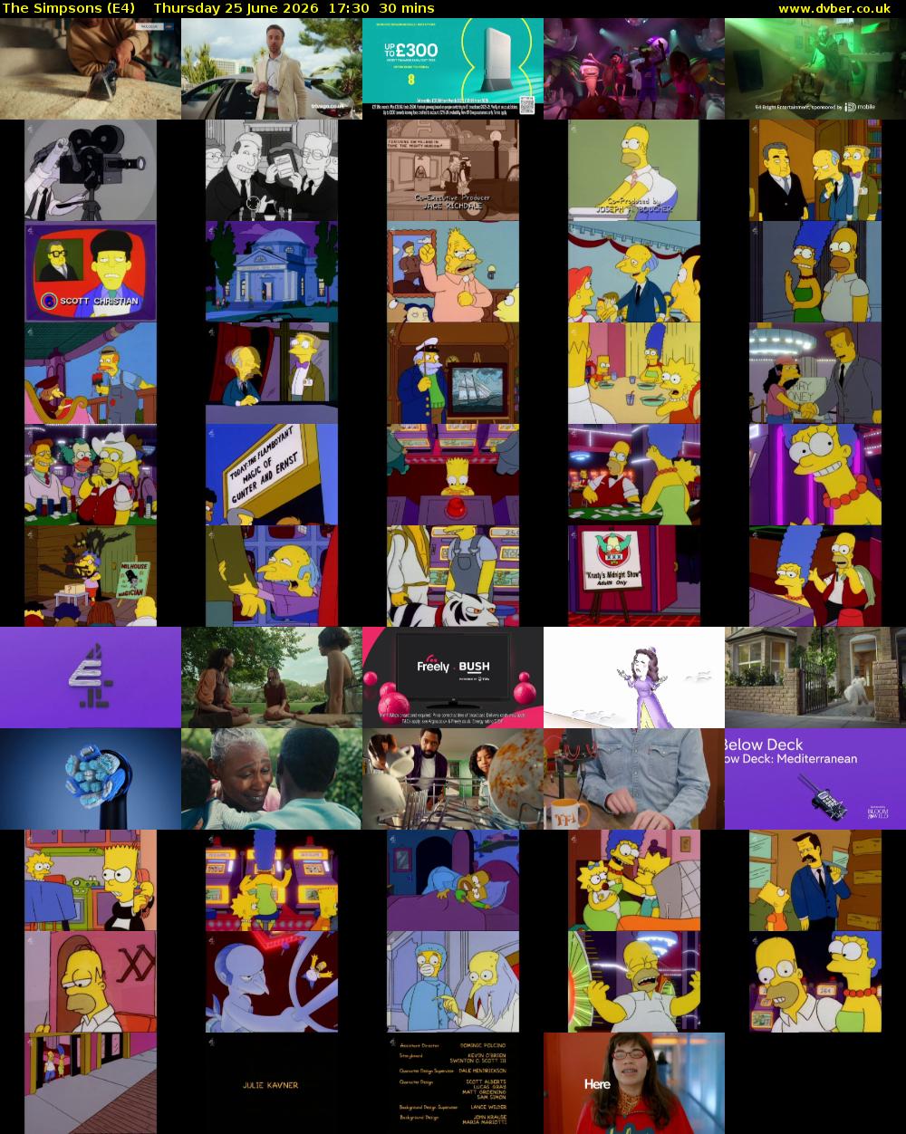 The Simpsons (E4) Thursday 25 June 2026 17:30 - 18:00