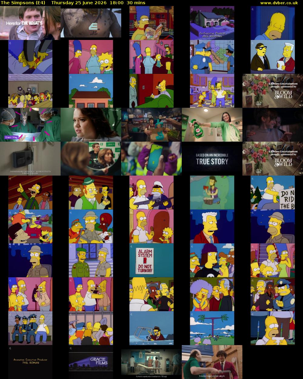 The Simpsons (E4) Thursday 25 June 2026 18:00 - 18:30