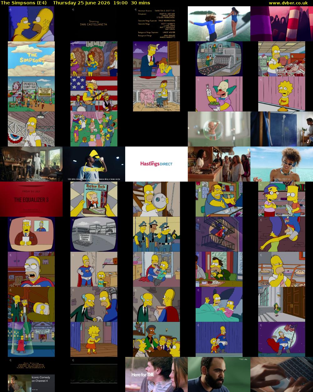 The Simpsons (E4) Thursday 25 June 2026 19:00 - 19:30