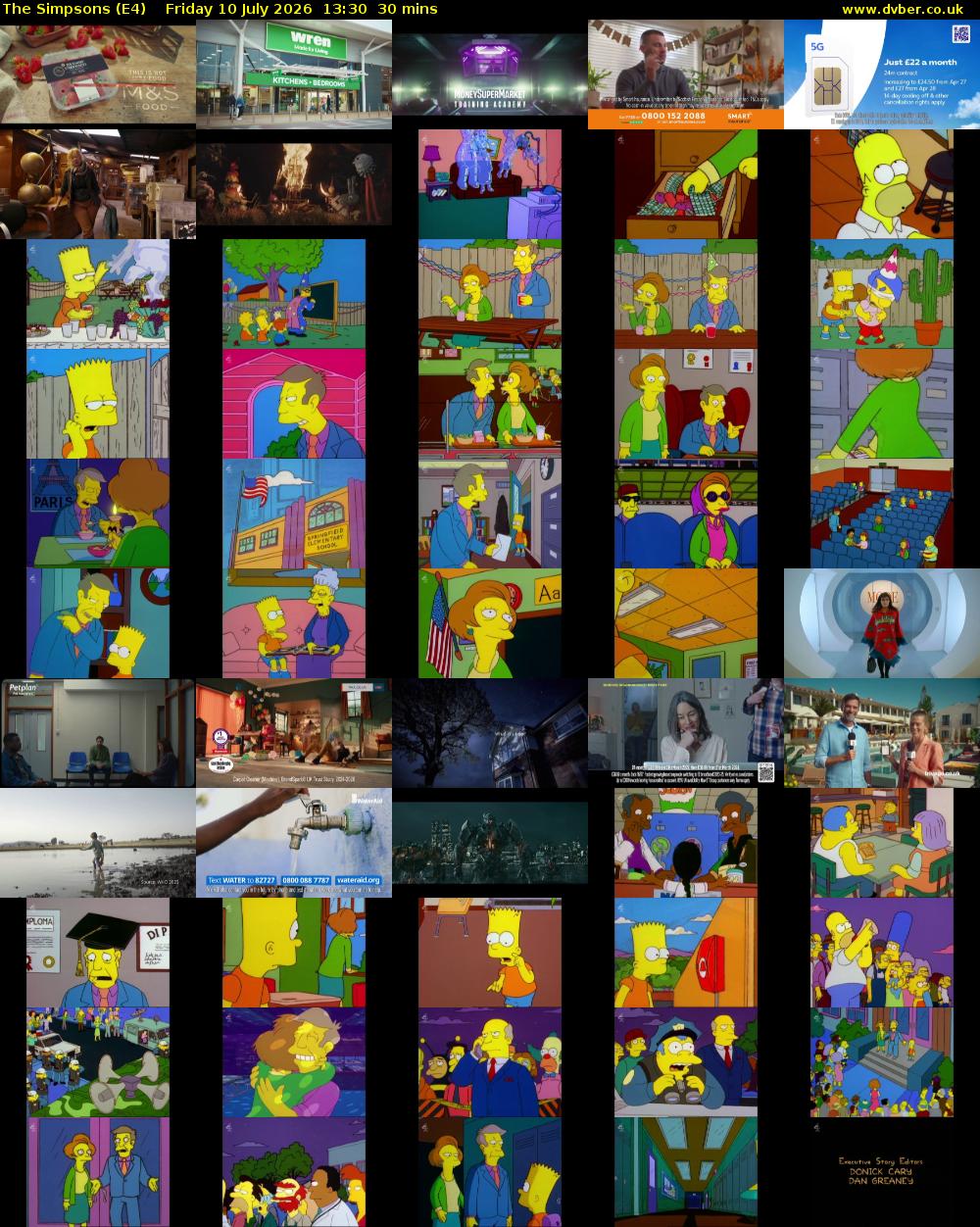 The Simpsons (E4) Friday 10 July 2026 13:30 - 14:00