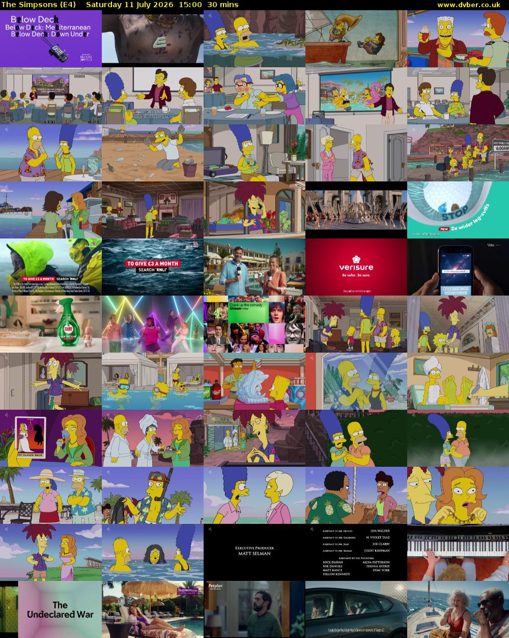 The Simpsons (E4) Saturday 11 July 2026 15:00 - 15:30