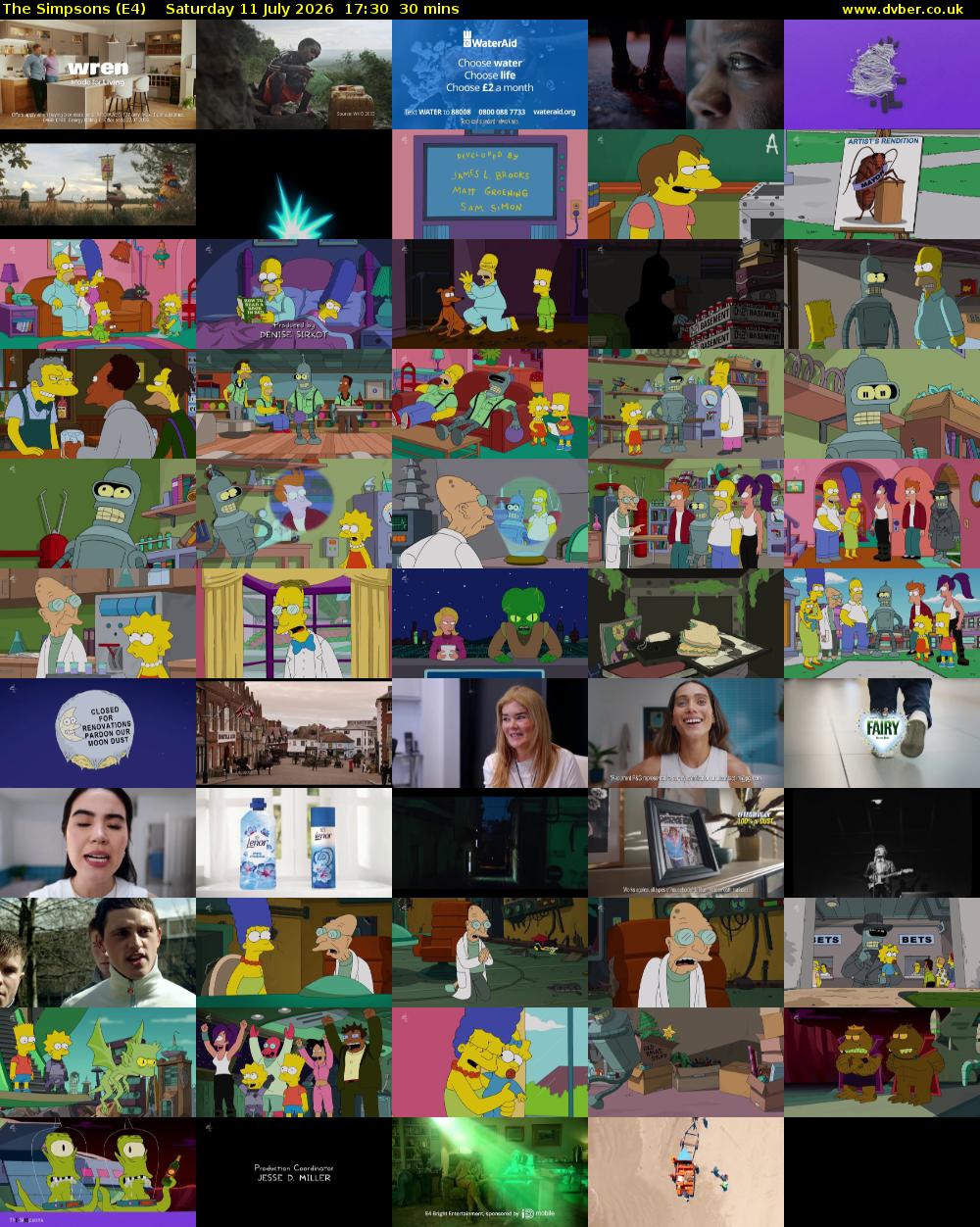 The Simpsons (E4) Saturday 11 July 2026 17:30 - 18:00