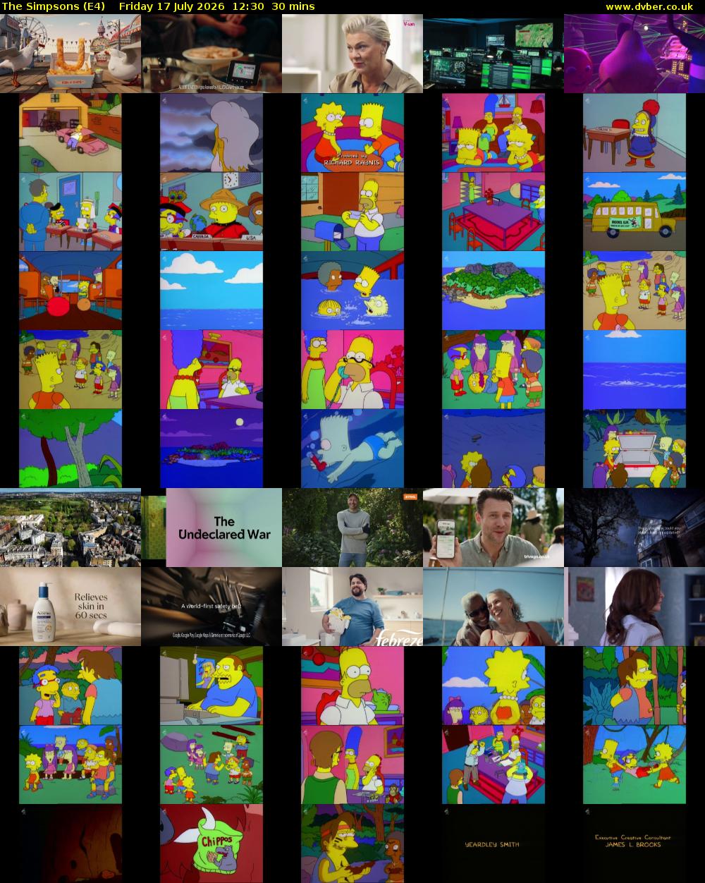 The Simpsons (E4) Friday 17 July 2026 12:30 - 13:00