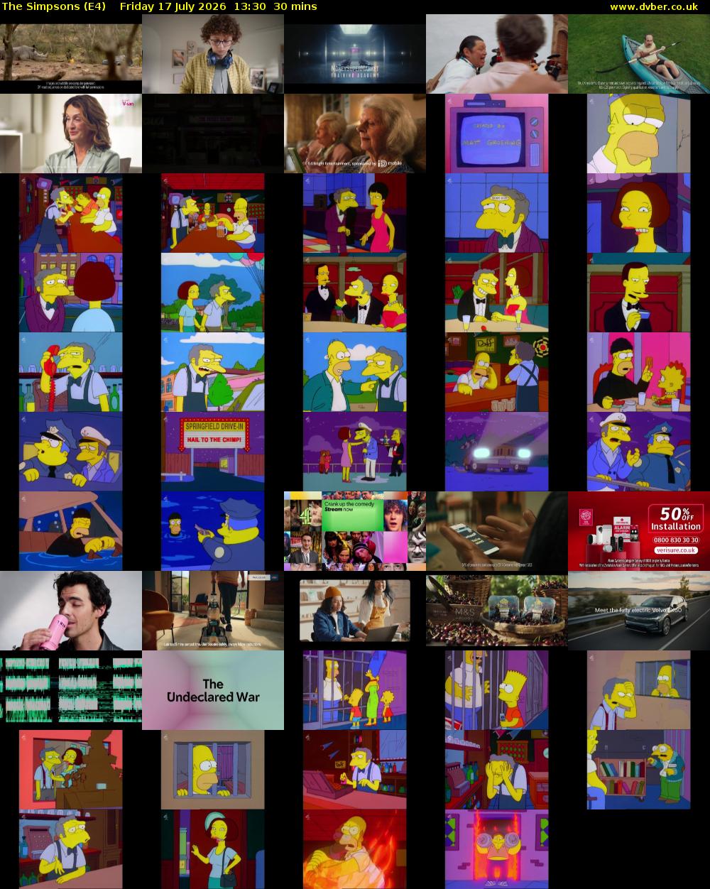 The Simpsons (E4) Friday 17 July 2026 13:30 - 14:00