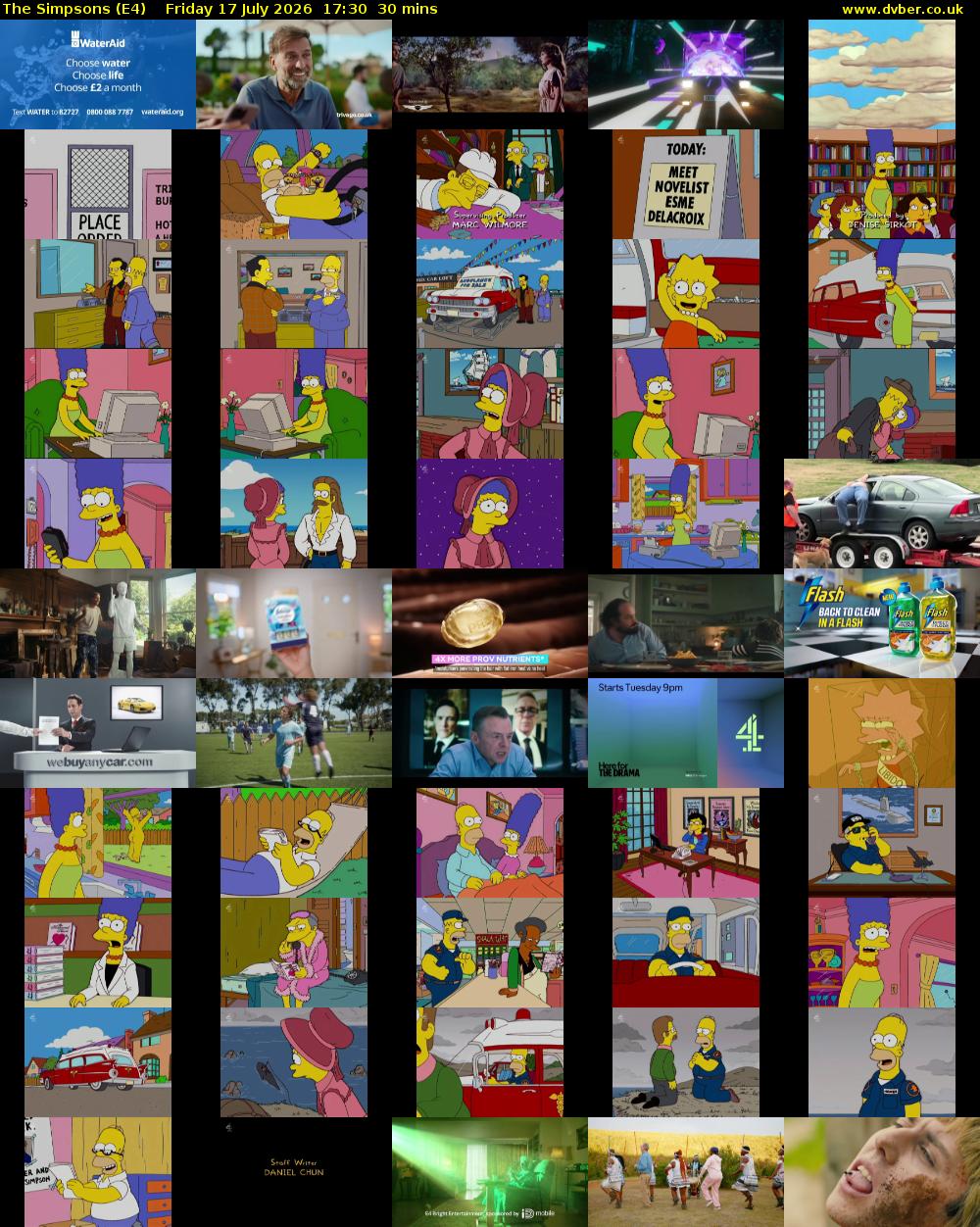 The Simpsons (E4) Friday 17 July 2026 17:30 - 18:00