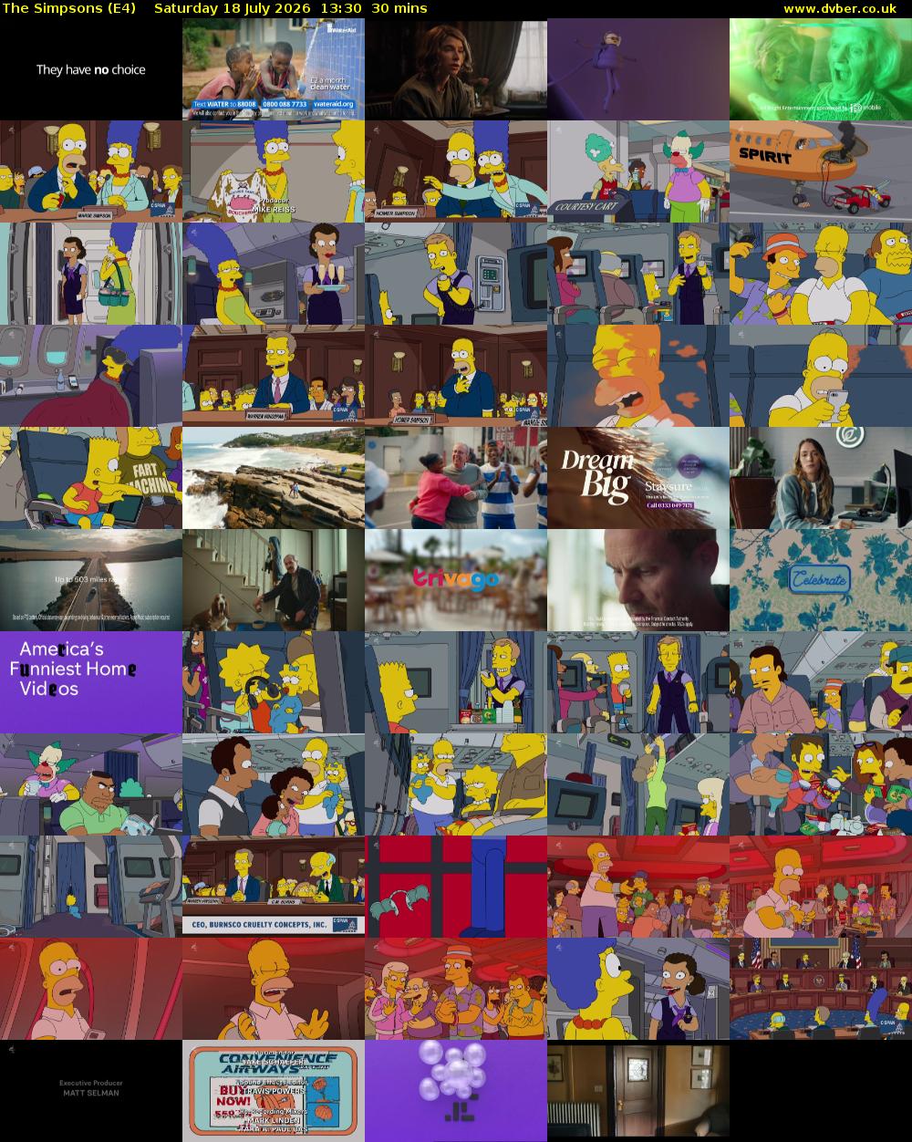 The Simpsons (E4) Saturday 18 July 2026 13:30 - 14:00