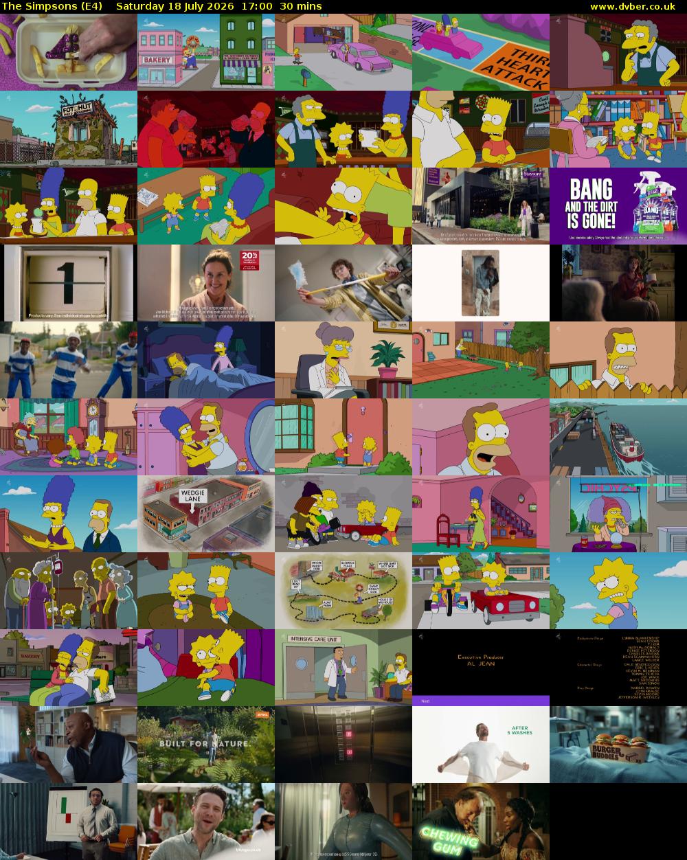 The Simpsons (E4) Saturday 18 July 2026 17:00 - 17:30