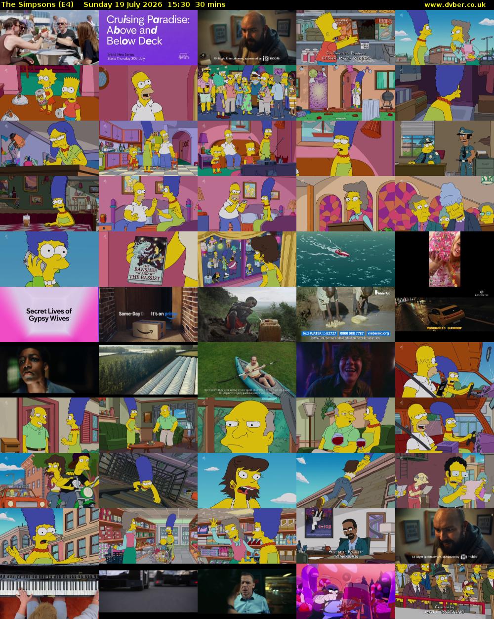 The Simpsons (E4) Sunday 19 July 2026 15:30 - 16:00