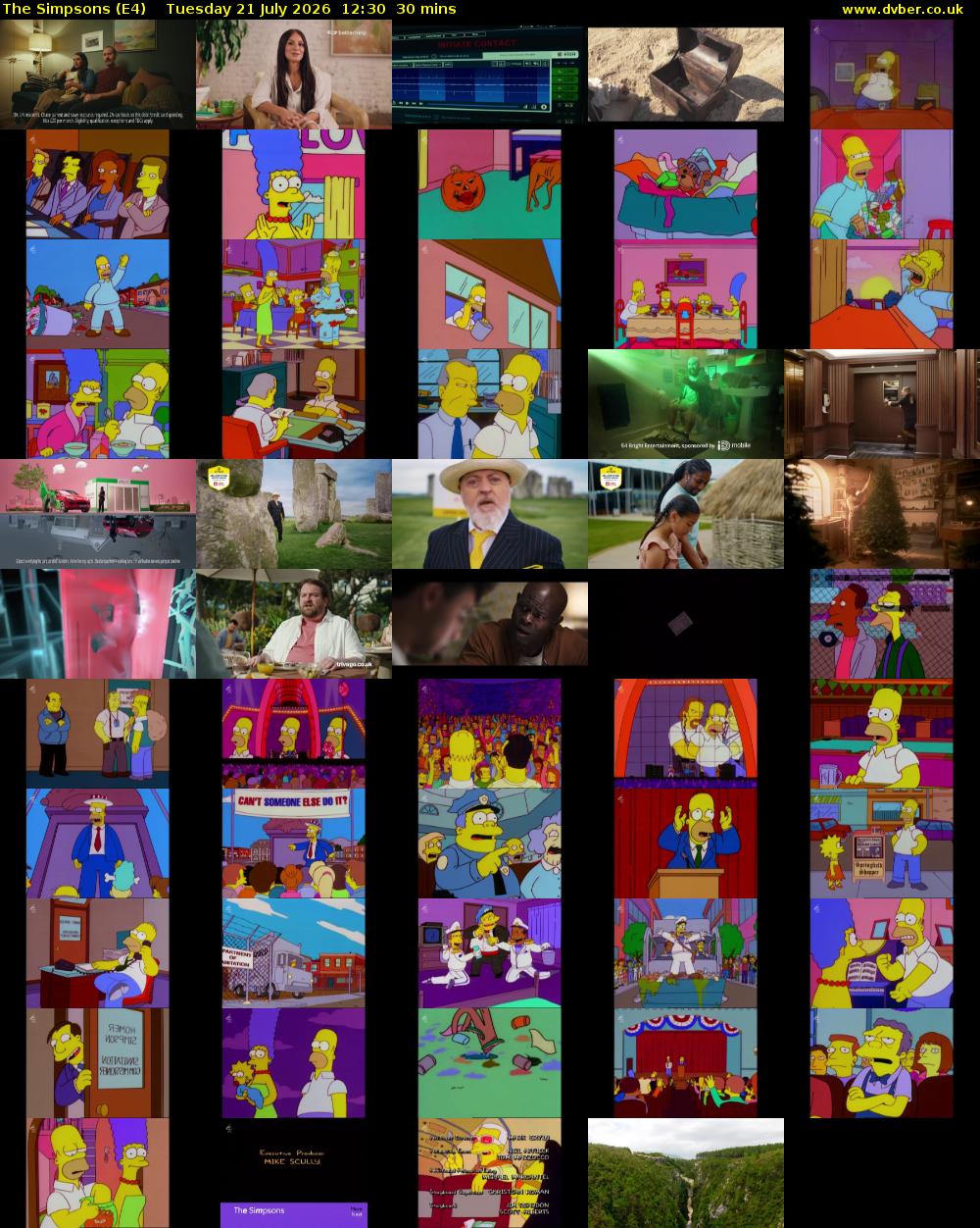The Simpsons (E4) Tuesday 21 July 2026 12:30 - 13:00
