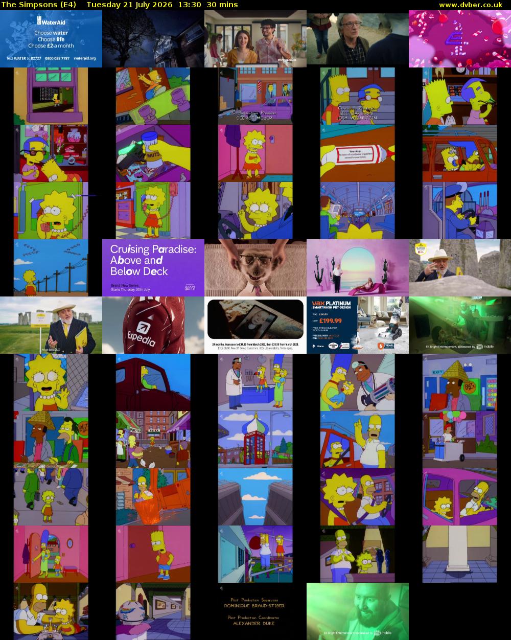 The Simpsons (E4) Tuesday 21 July 2026 13:30 - 14:00