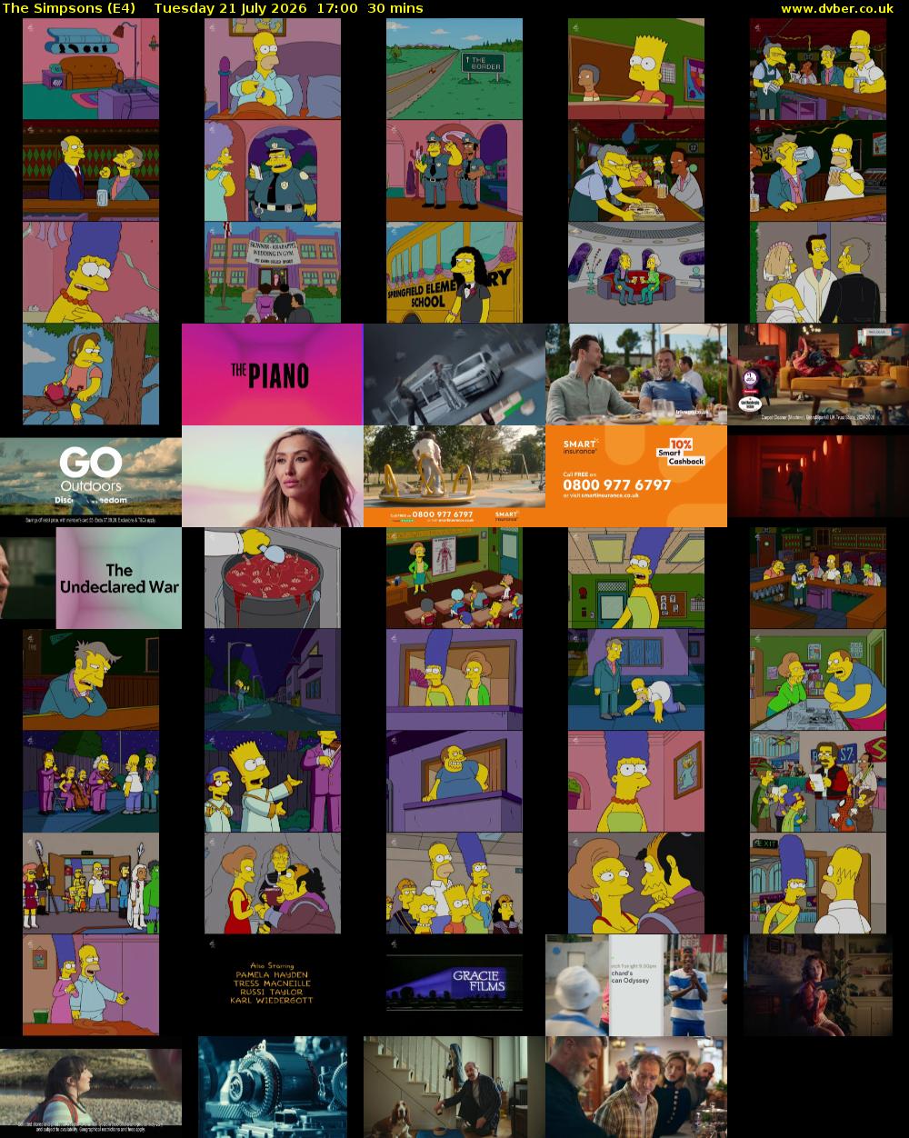The Simpsons (E4) Tuesday 21 July 2026 17:00 - 17:30