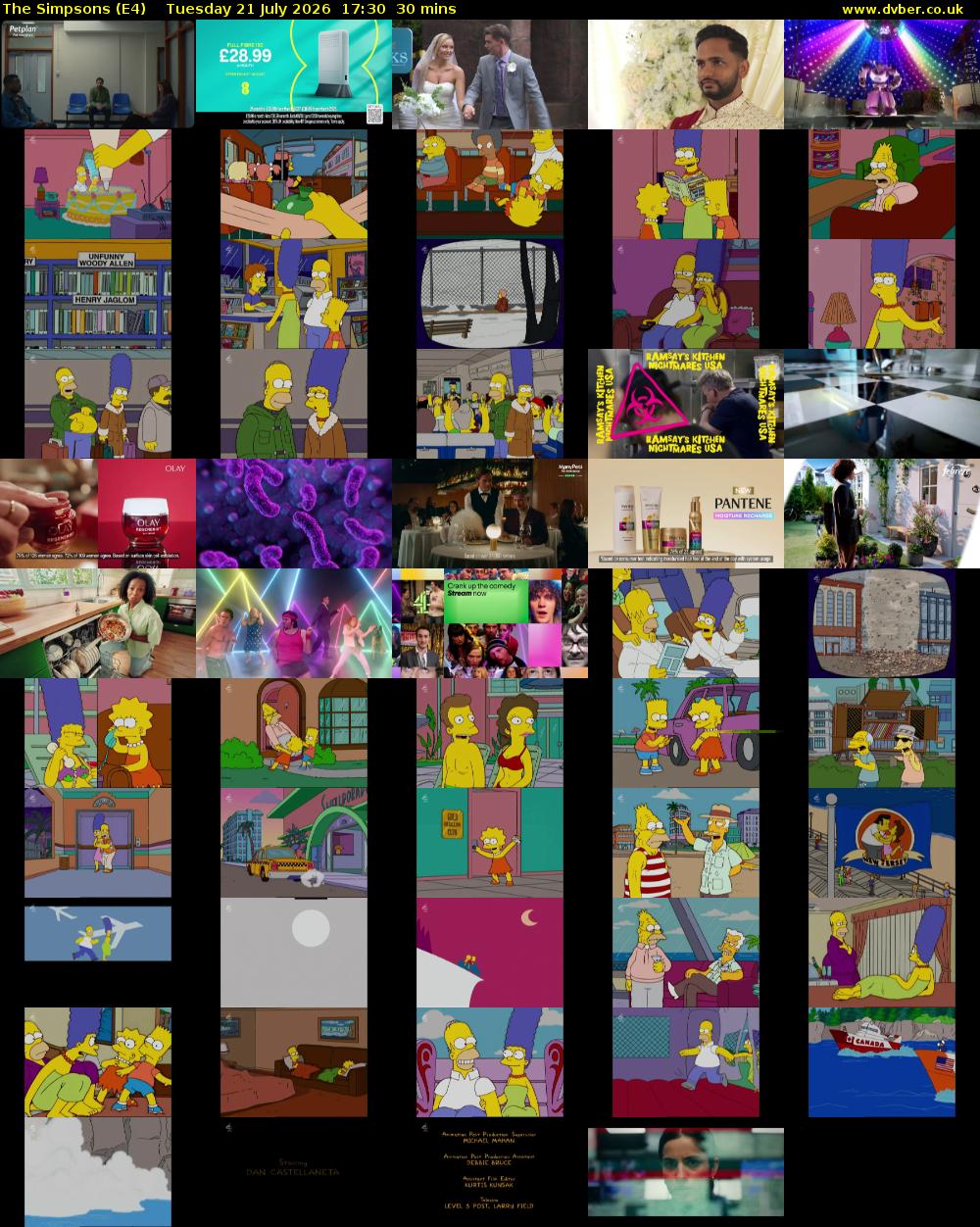 The Simpsons (E4) Tuesday 21 July 2026 17:30 - 18:00