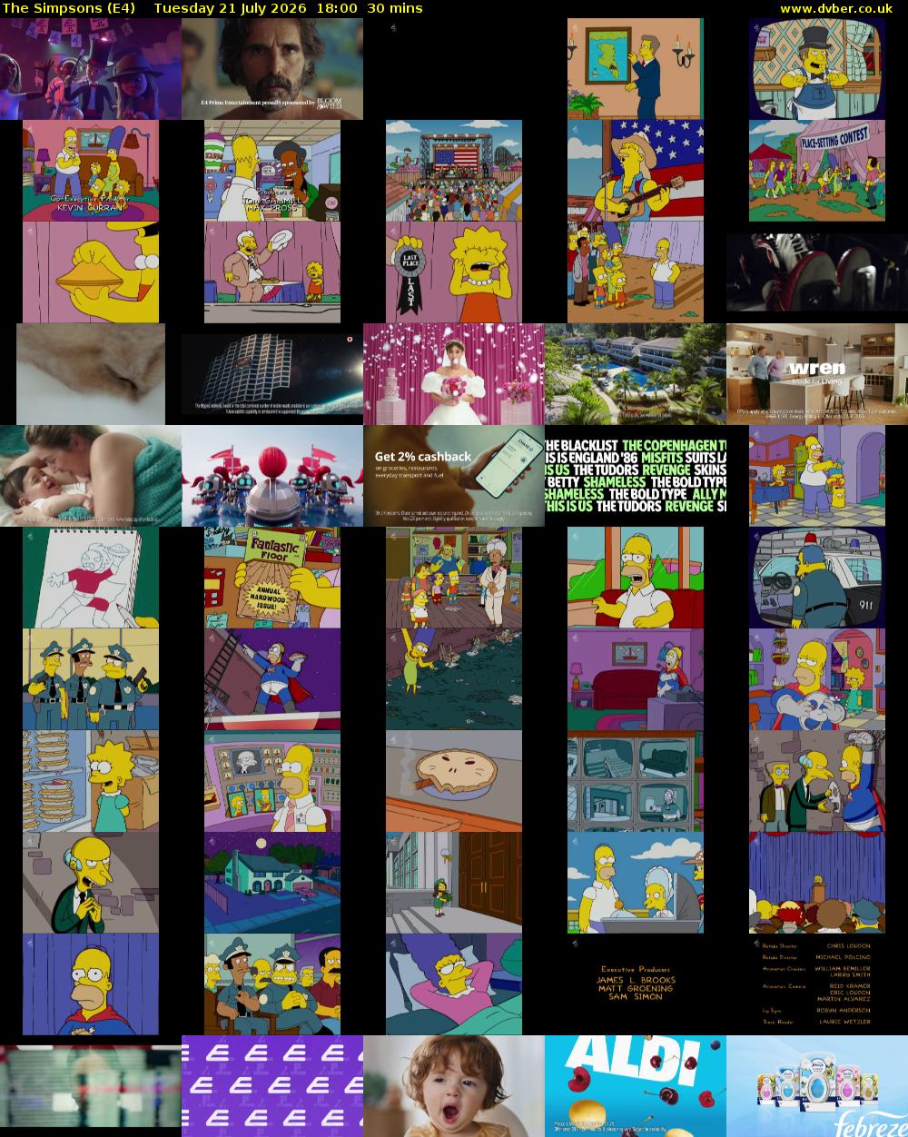 The Simpsons (E4) Tuesday 21 July 2026 18:00 - 18:30
