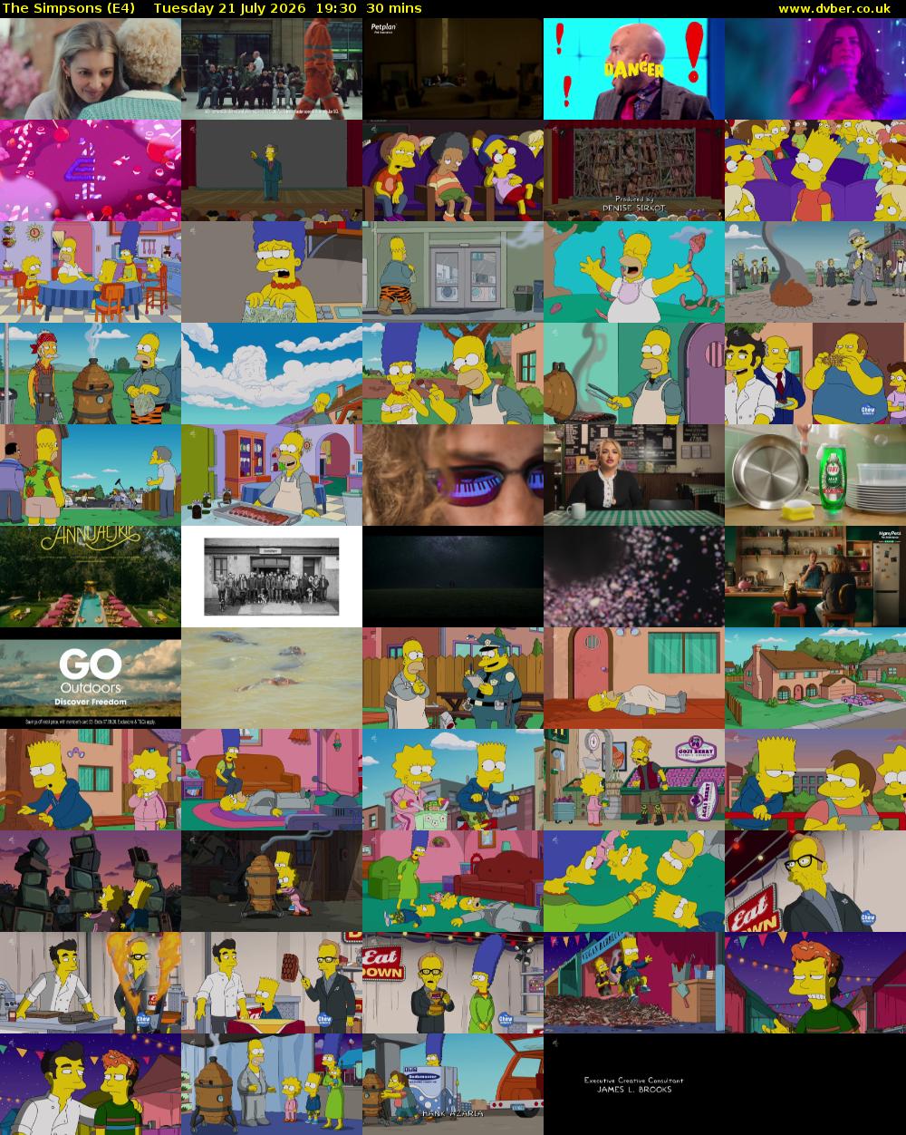 The Simpsons (E4) Tuesday 21 July 2026 19:30 - 20:00