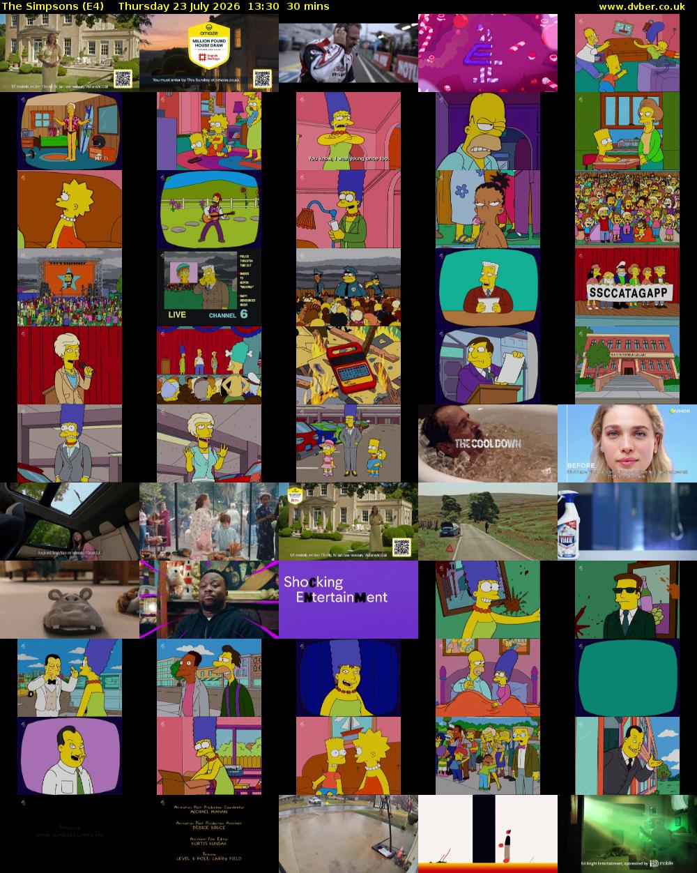 The Simpsons (E4) Thursday 23 July 2026 13:30 - 14:00