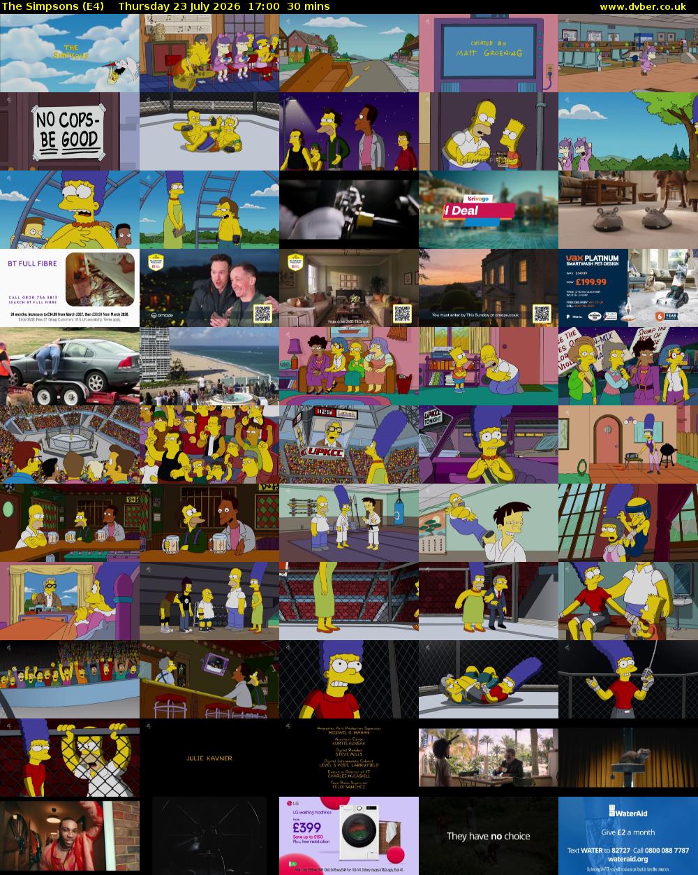 The Simpsons (E4) Thursday 23 July 2026 17:00 - 17:30