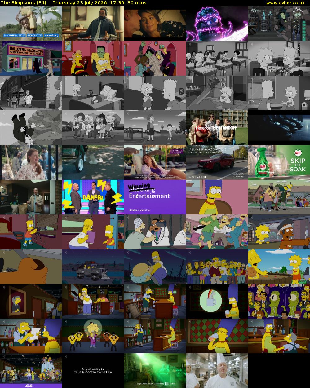 The Simpsons (E4) Thursday 23 July 2026 17:30 - 18:00
