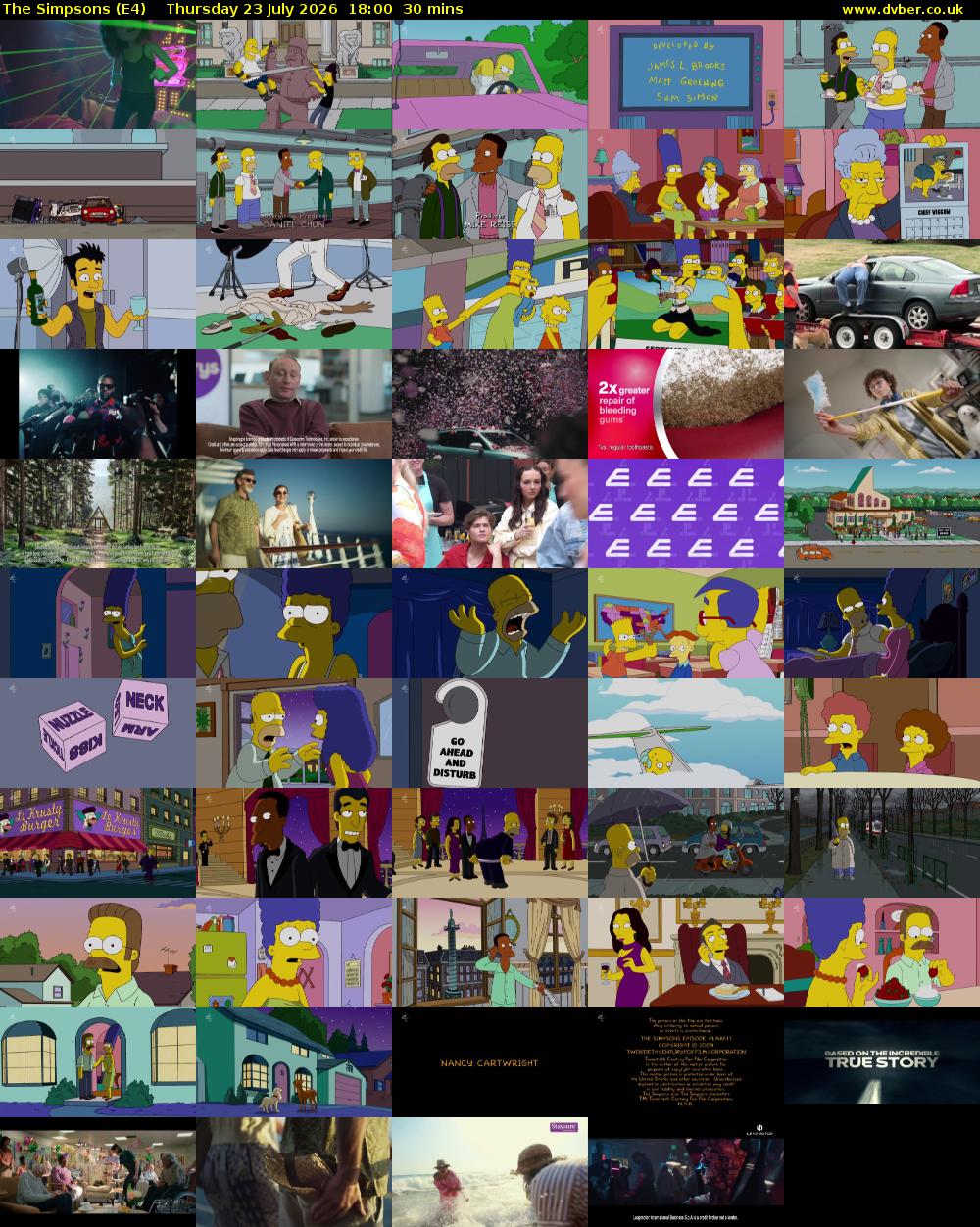 The Simpsons (E4) Thursday 23 July 2026 18:00 - 18:30