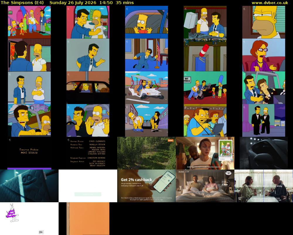 The Simpsons (E4) Sunday 26 July 2026 14:50 - 15:25