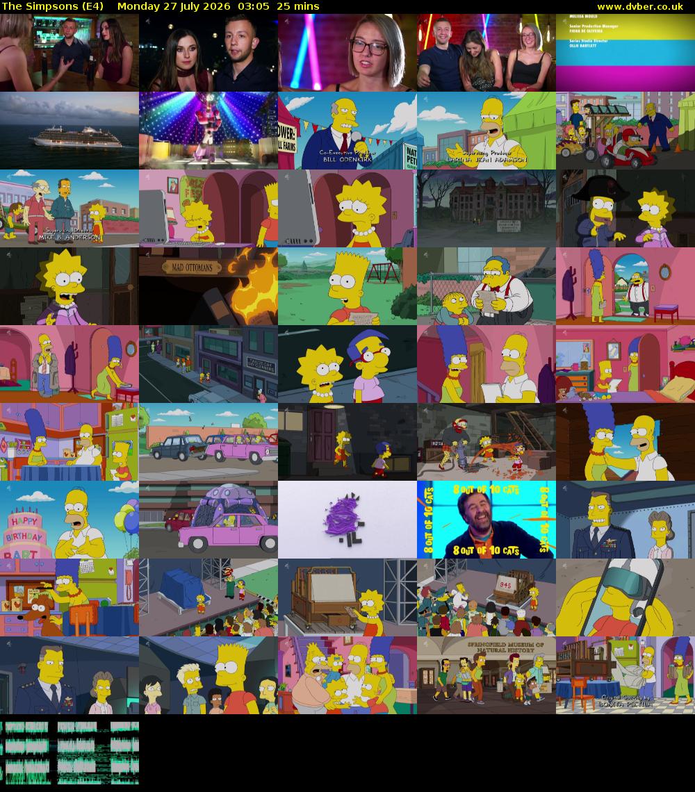 The Simpsons (E4) Monday 27 July 2026 03:05 - 03:30