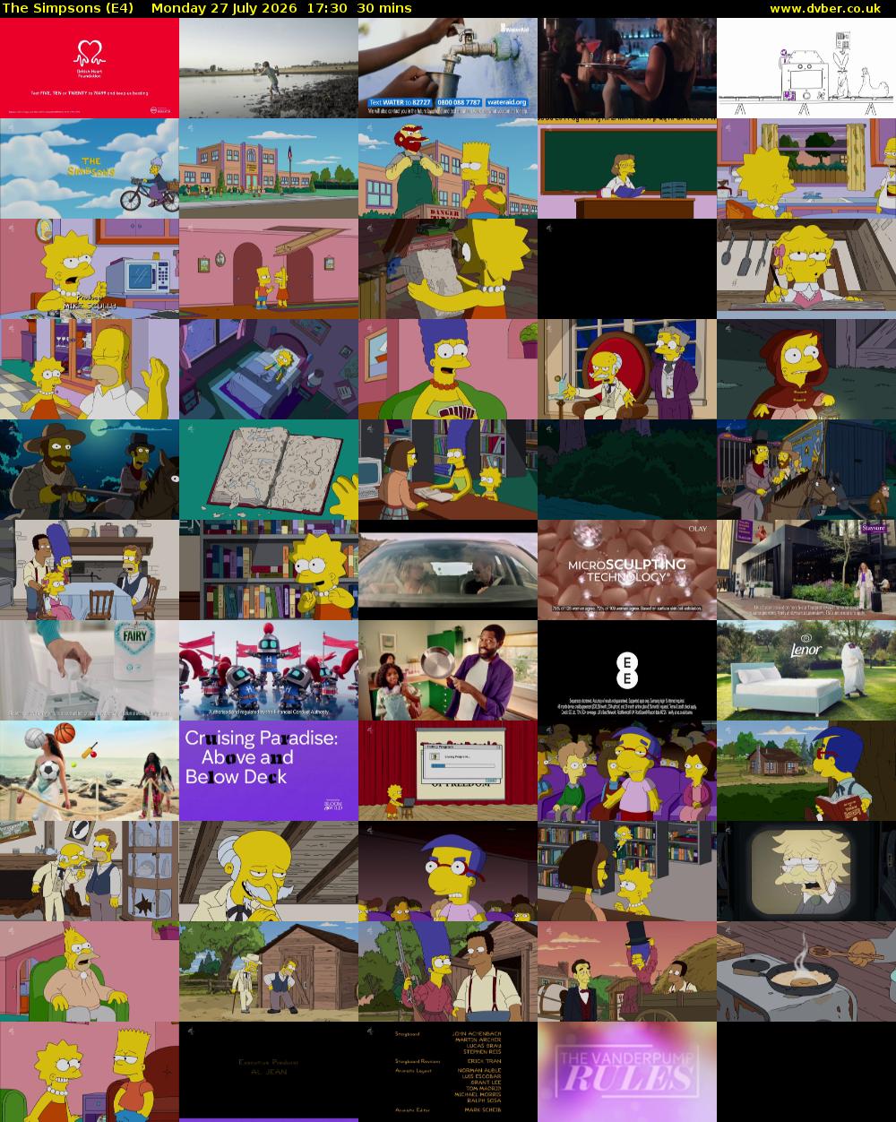 The Simpsons (E4) Monday 27 July 2026 17:30 - 18:00