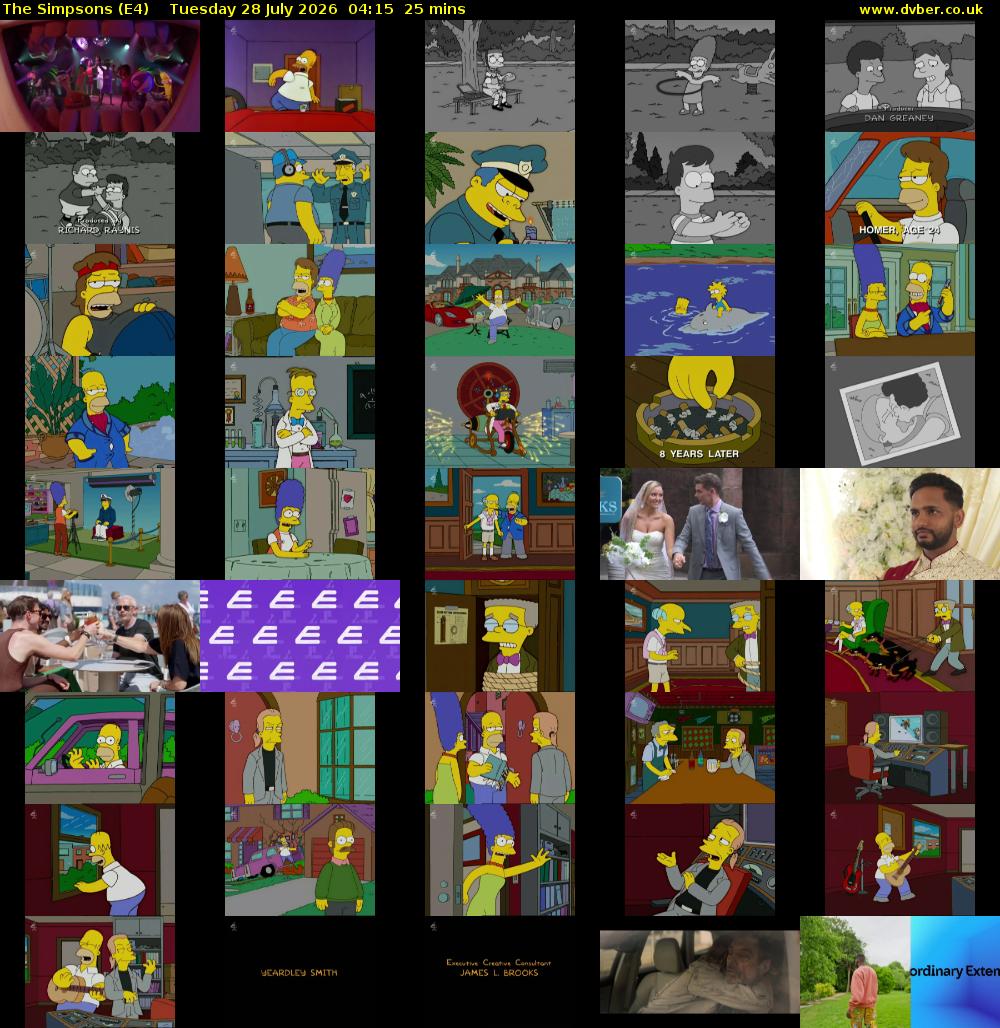 The Simpsons (E4) Tuesday 28 July 2026 04:15 - 04:40
