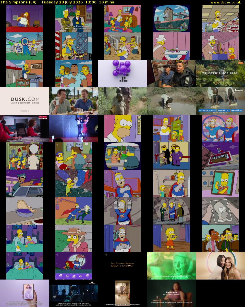 The Simpsons (E4) Tuesday 28 July 2026 13:00 - 13:30
