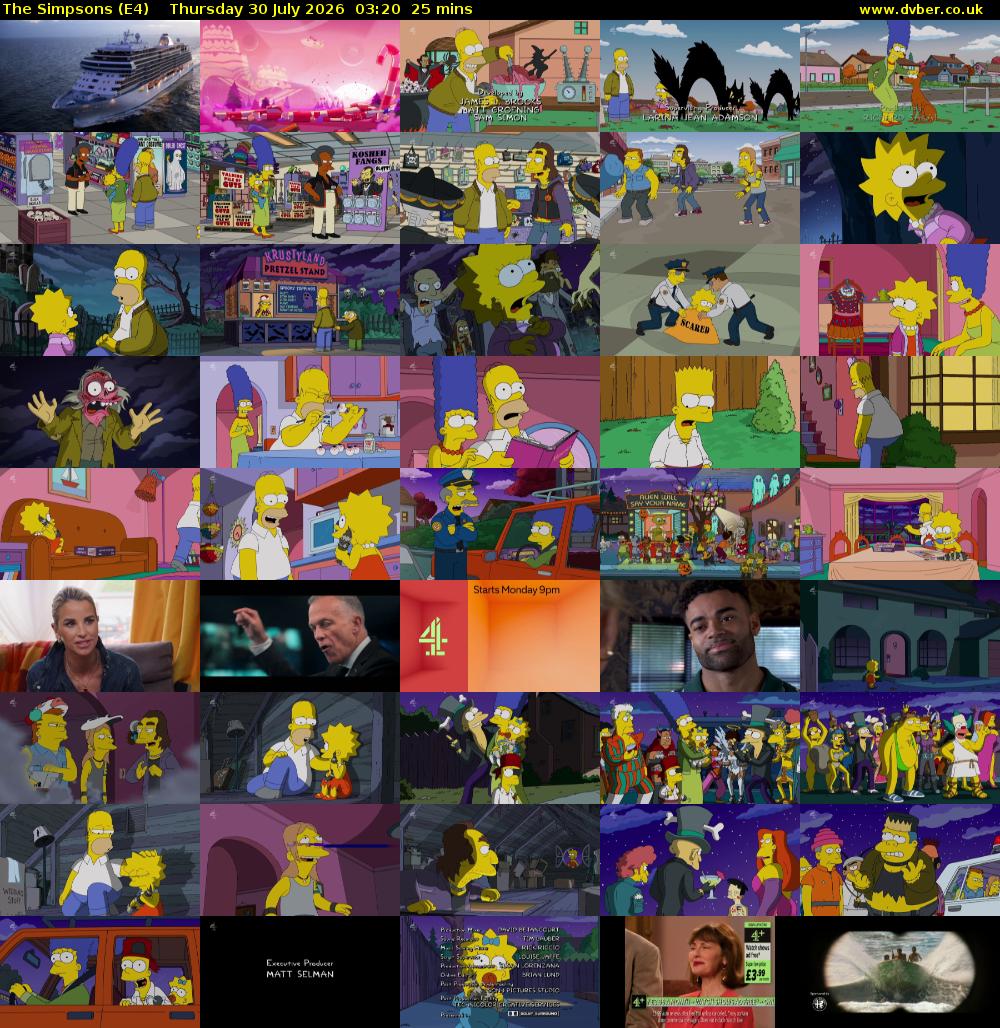 The Simpsons (E4) Thursday 30 July 2026 03:20 - 03:45