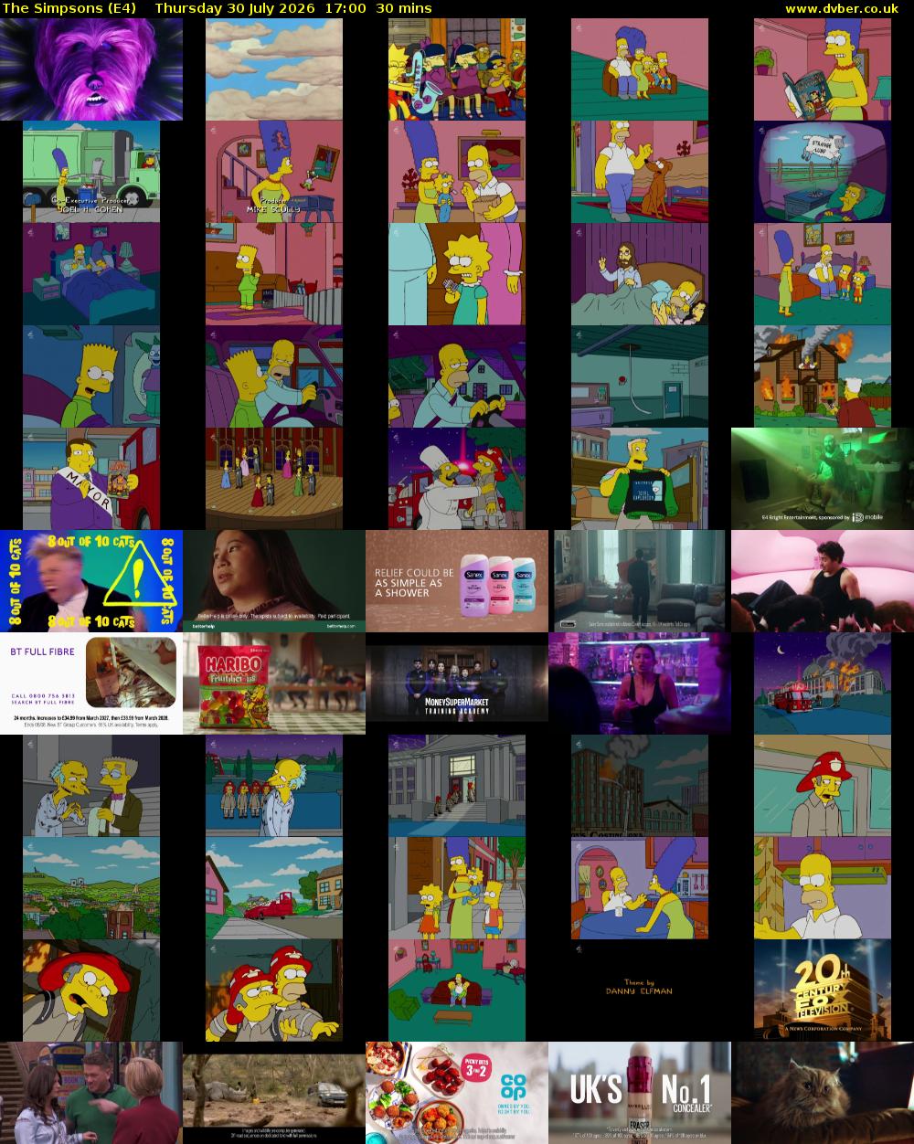 The Simpsons (E4) Thursday 30 July 2026 17:00 - 17:30