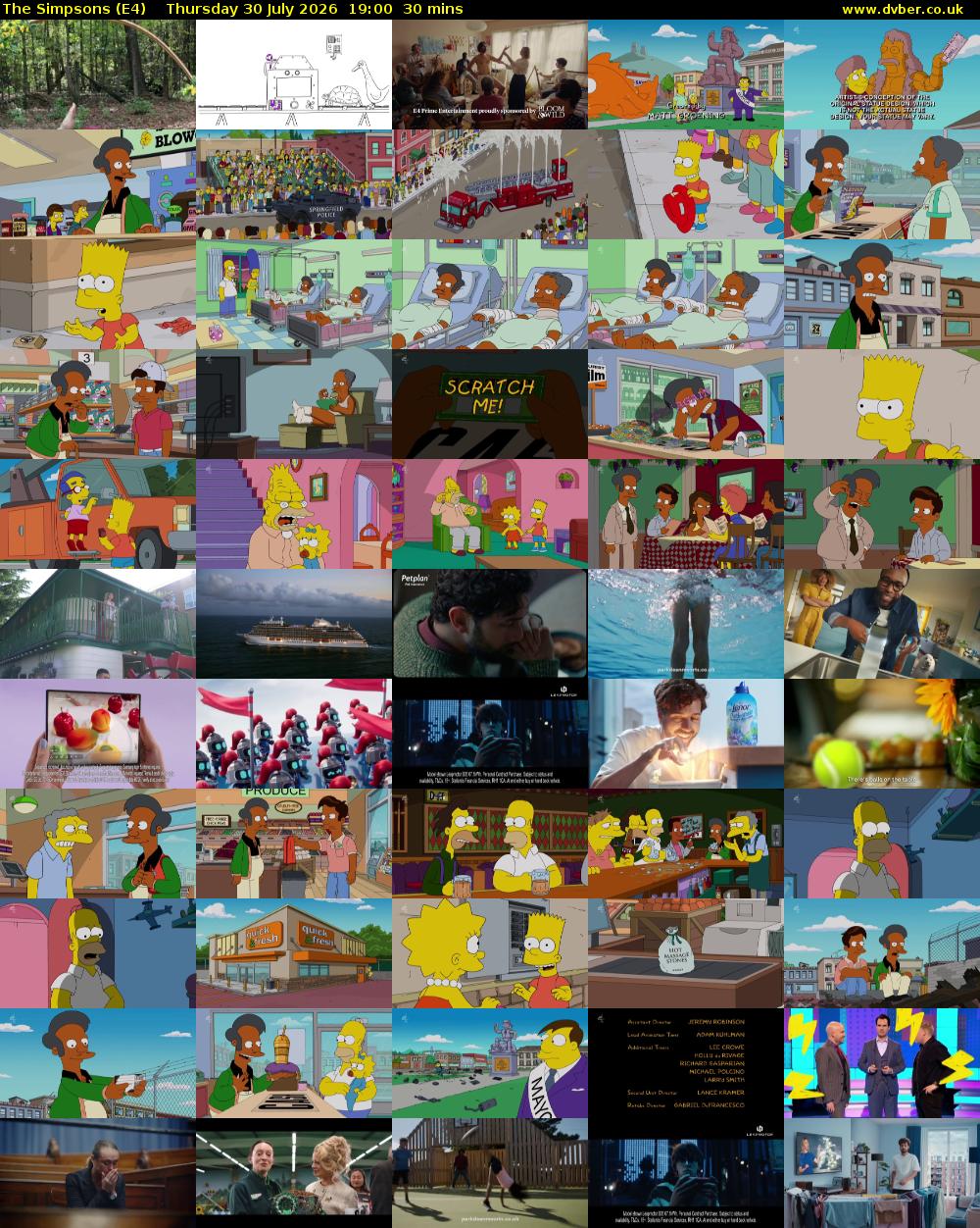 The Simpsons (E4) Thursday 30 July 2026 19:00 - 19:30