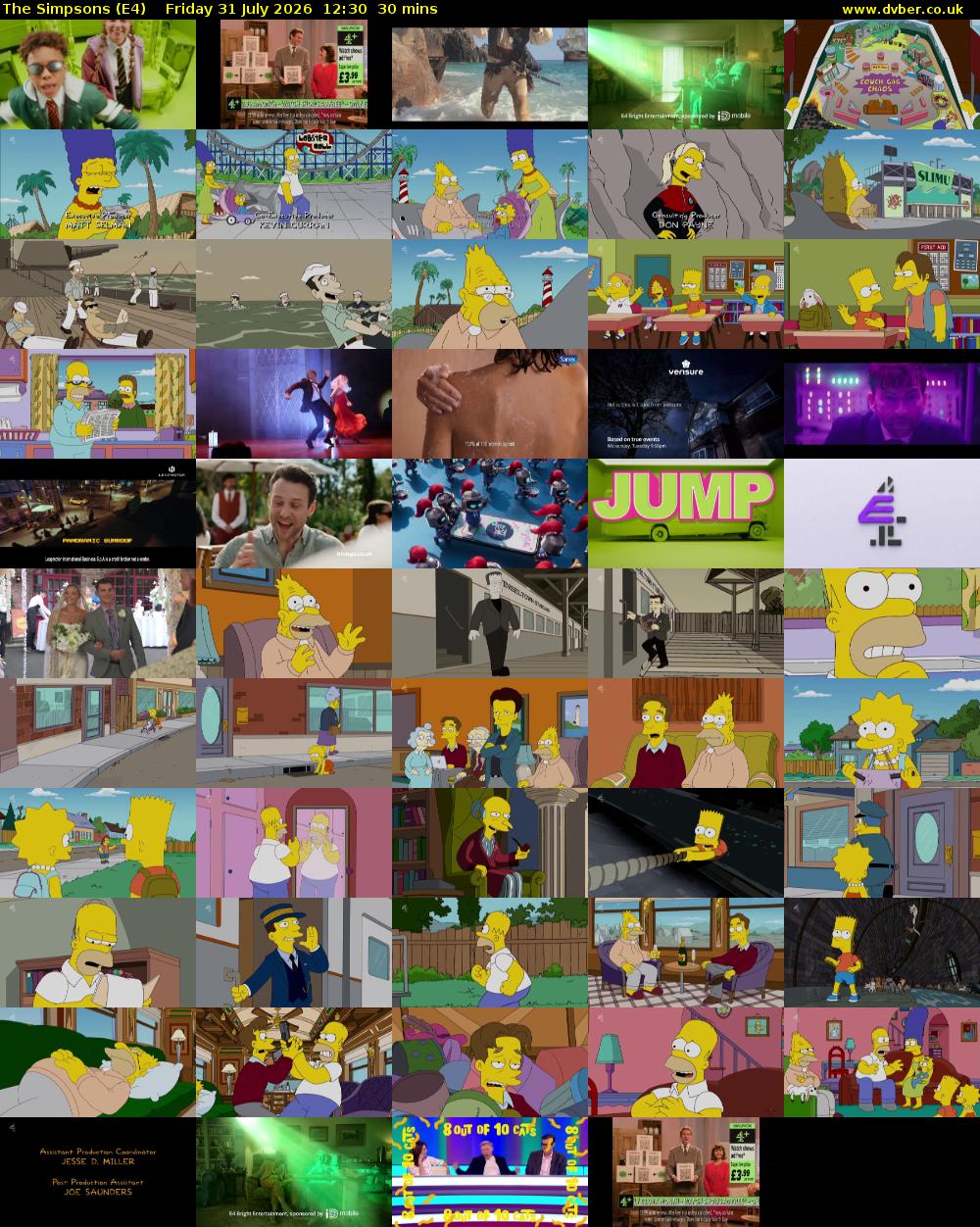 The Simpsons (E4) Friday 31 July 2026 12:30 - 13:00
