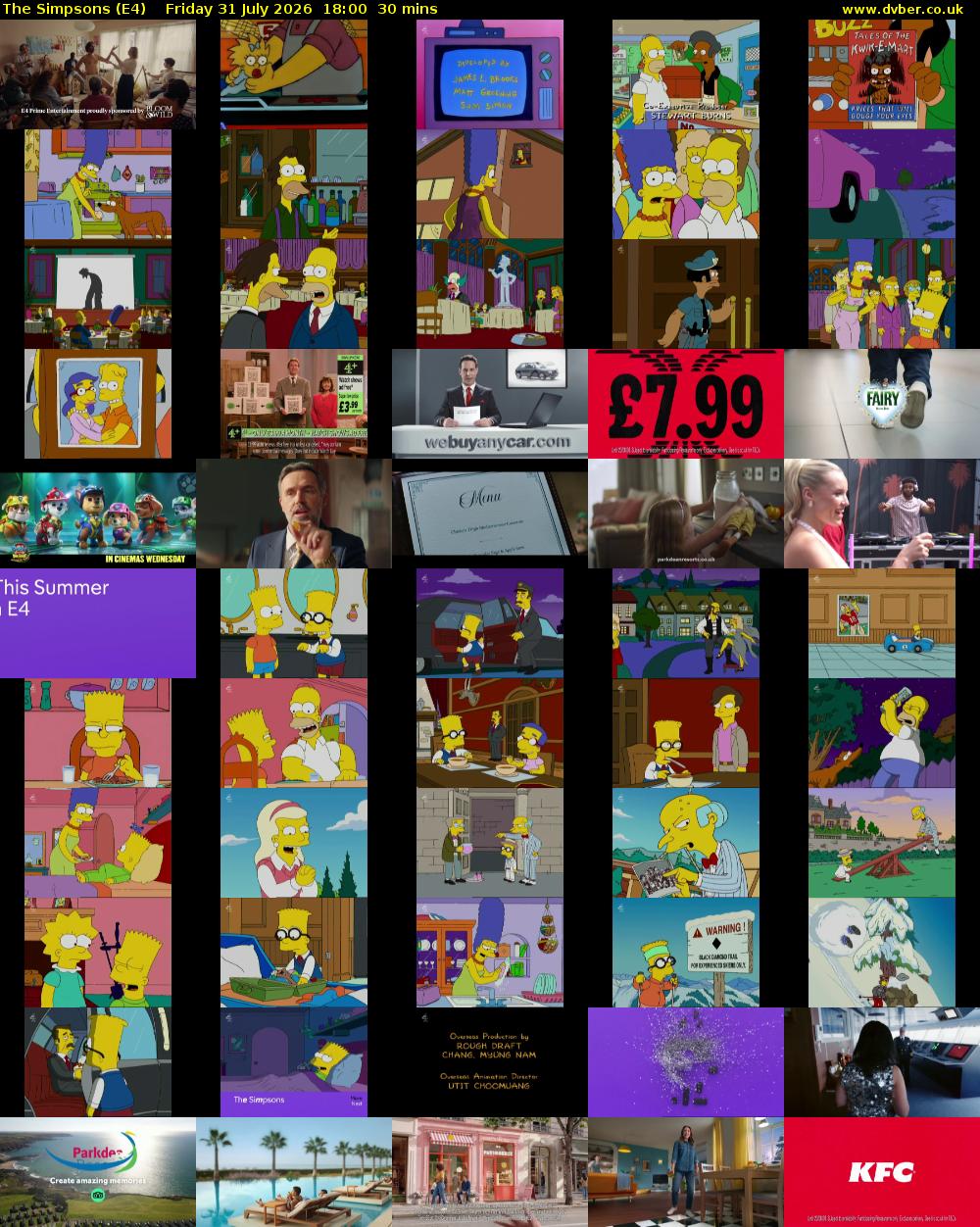 The Simpsons (E4) Friday 31 July 2026 18:00 - 18:30