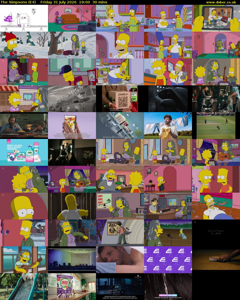 The Simpsons (E4) Friday 31 July 2026 19:00 - 19:30