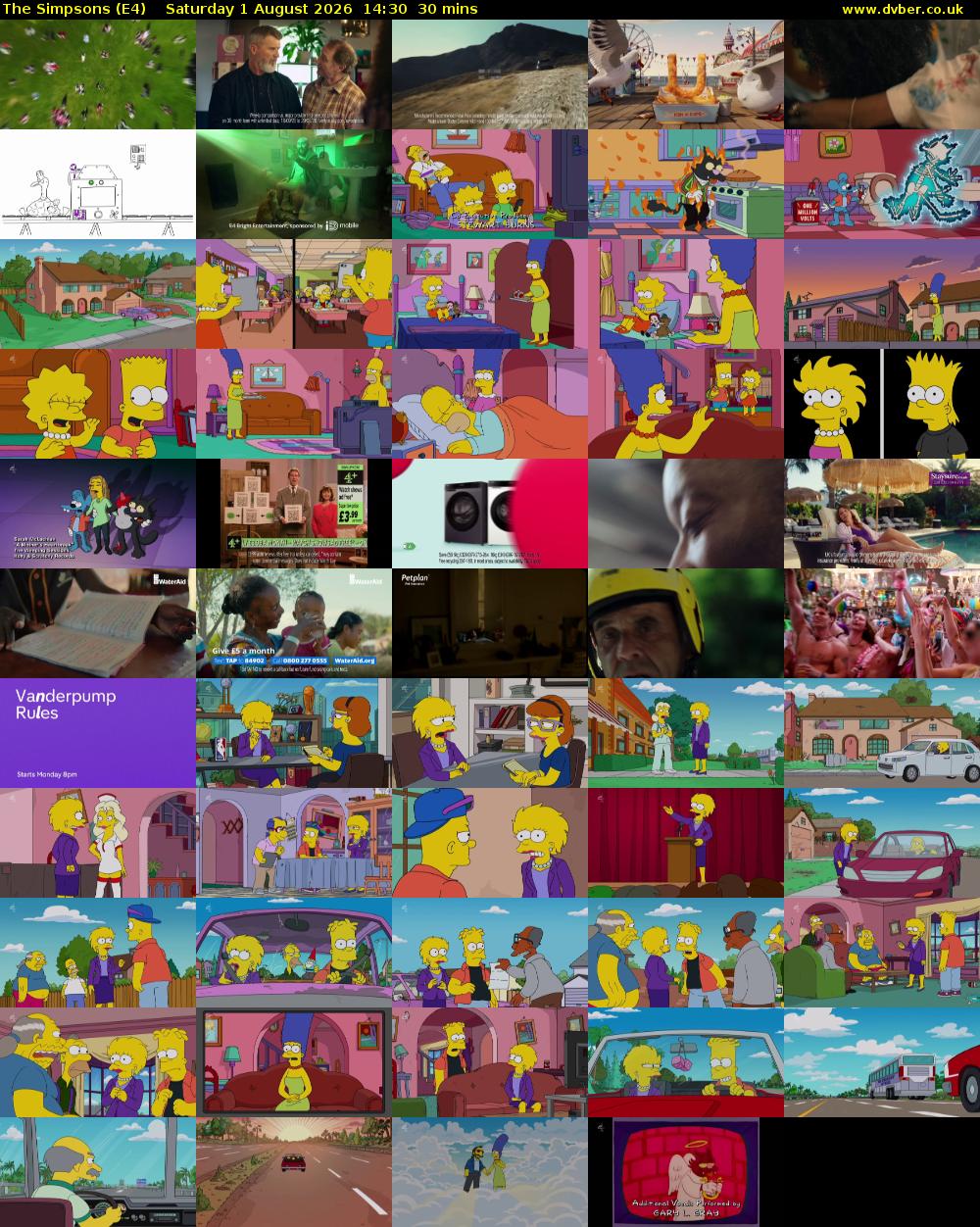 The Simpsons (E4) Saturday 1 August 2026 14:30 - 15:00