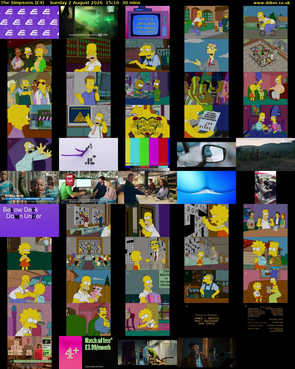 The Simpsons (E4) Sunday 2 August 2026 15:10 - 15:40