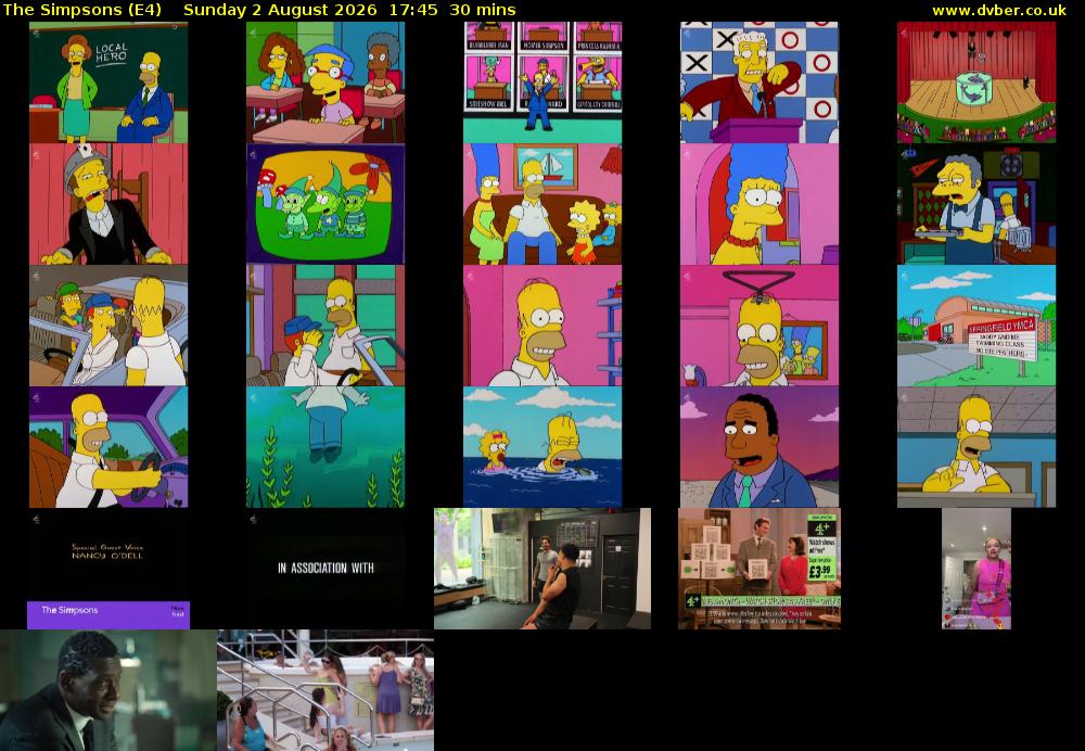 The Simpsons (E4) Sunday 2 August 2026 17:45 - 18:15