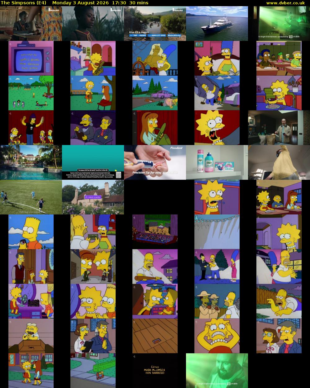 The Simpsons (E4) Monday 3 August 2026 17:30 - 18:00