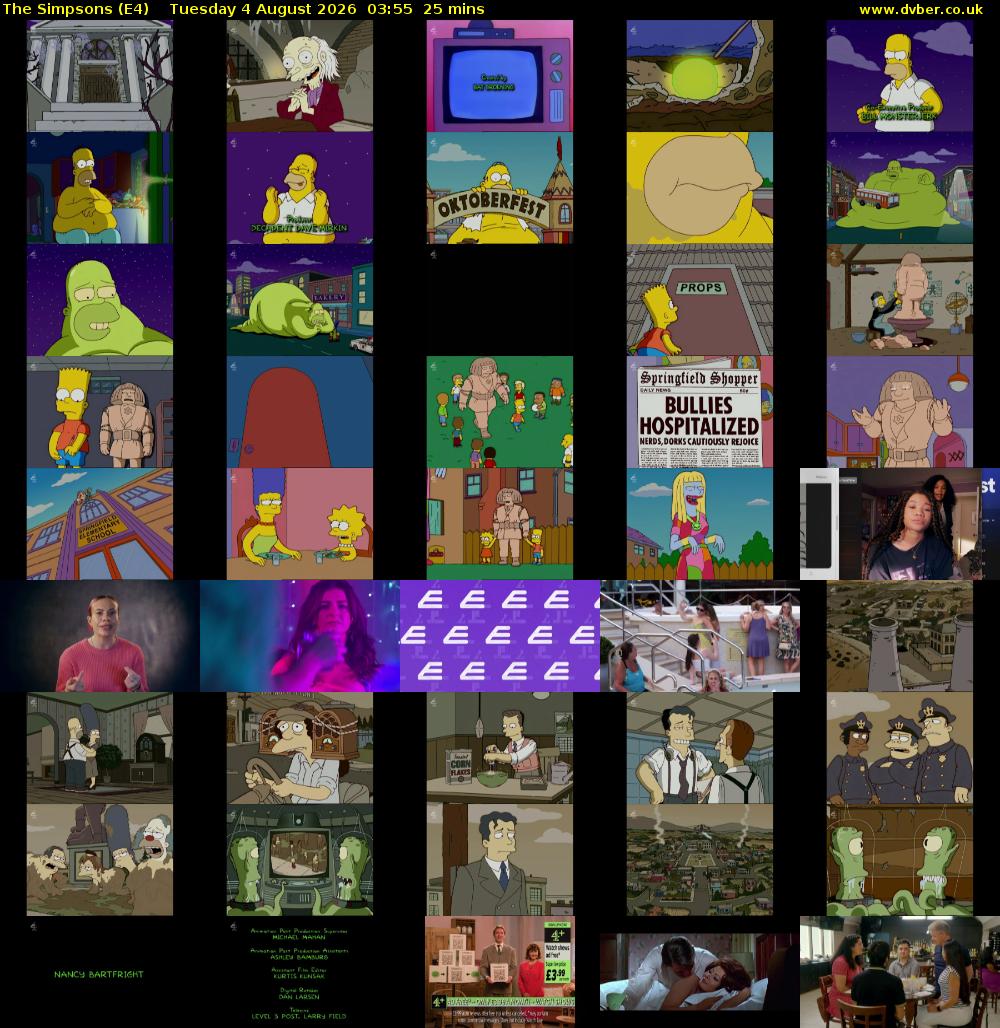 The Simpsons (E4) Tuesday 4 August 2026 03:55 - 04:20