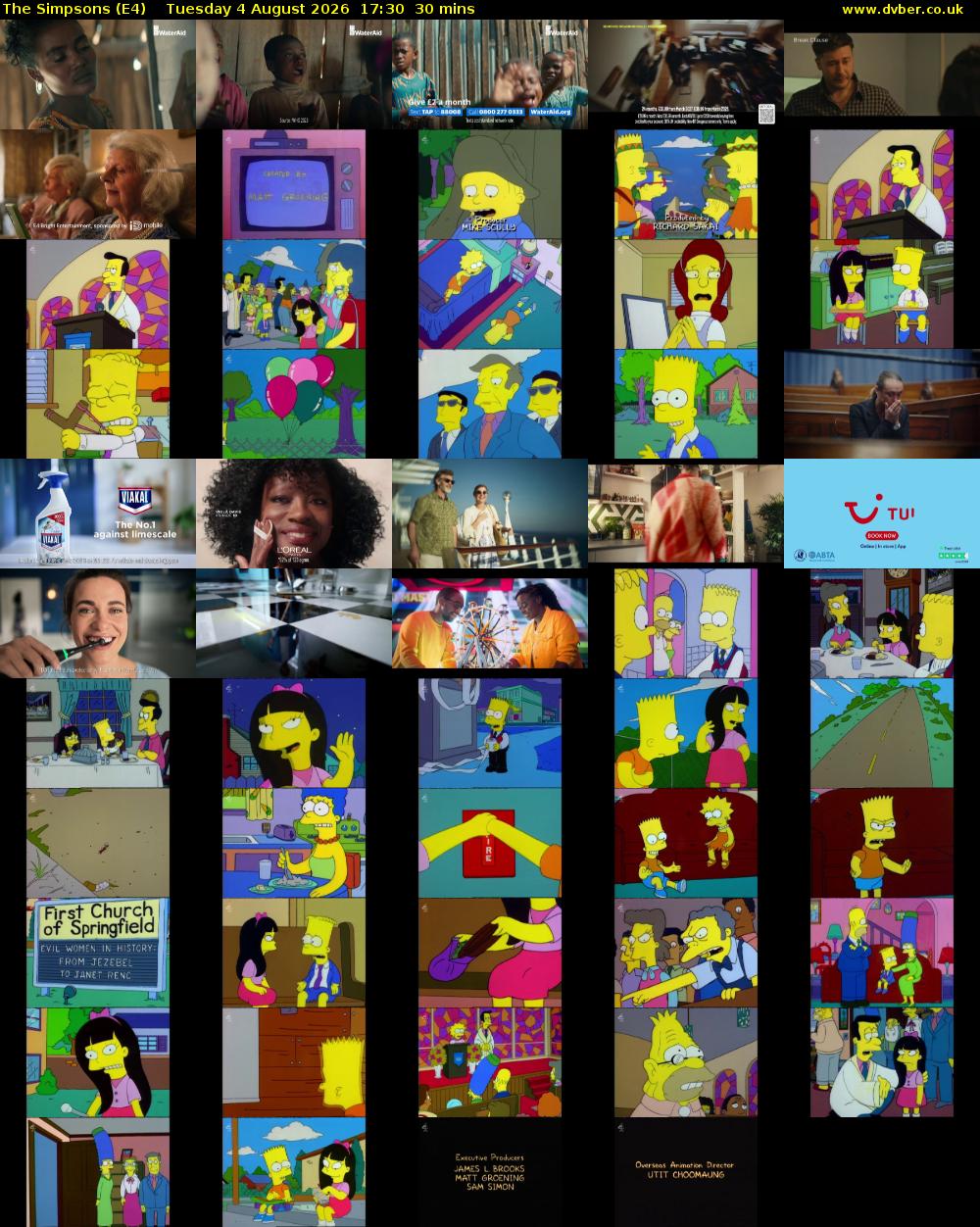 The Simpsons (E4) Tuesday 4 August 2026 17:30 - 18:00