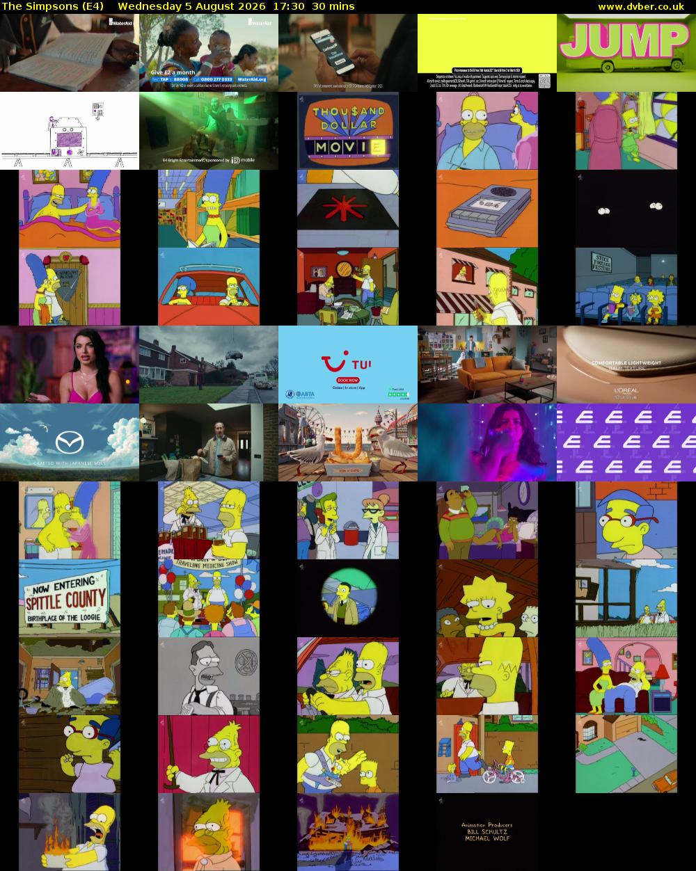 The Simpsons (E4) Wednesday 5 August 2026 17:30 - 18:00