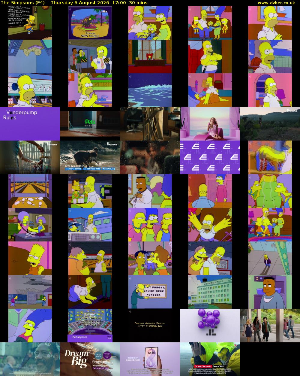 The Simpsons (E4) Thursday 6 August 2026 17:00 - 17:30